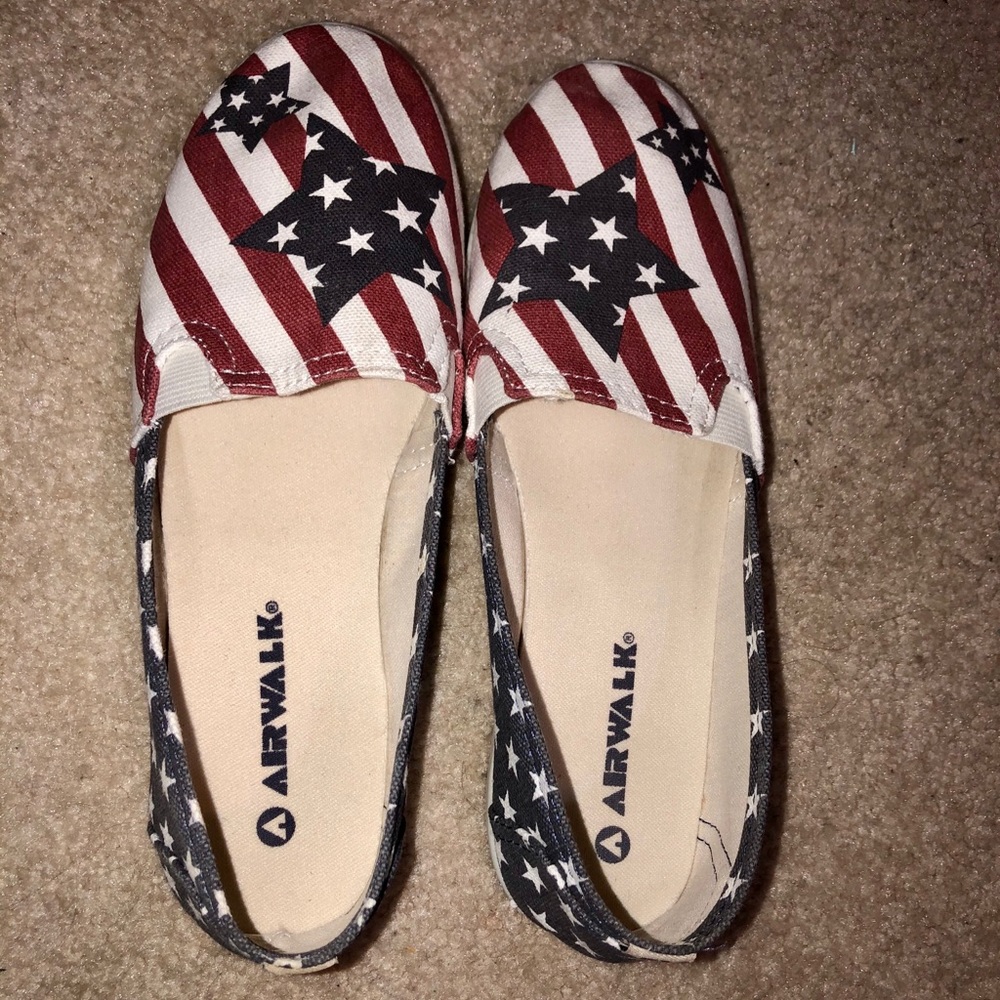 American flag slip on shoes size 7